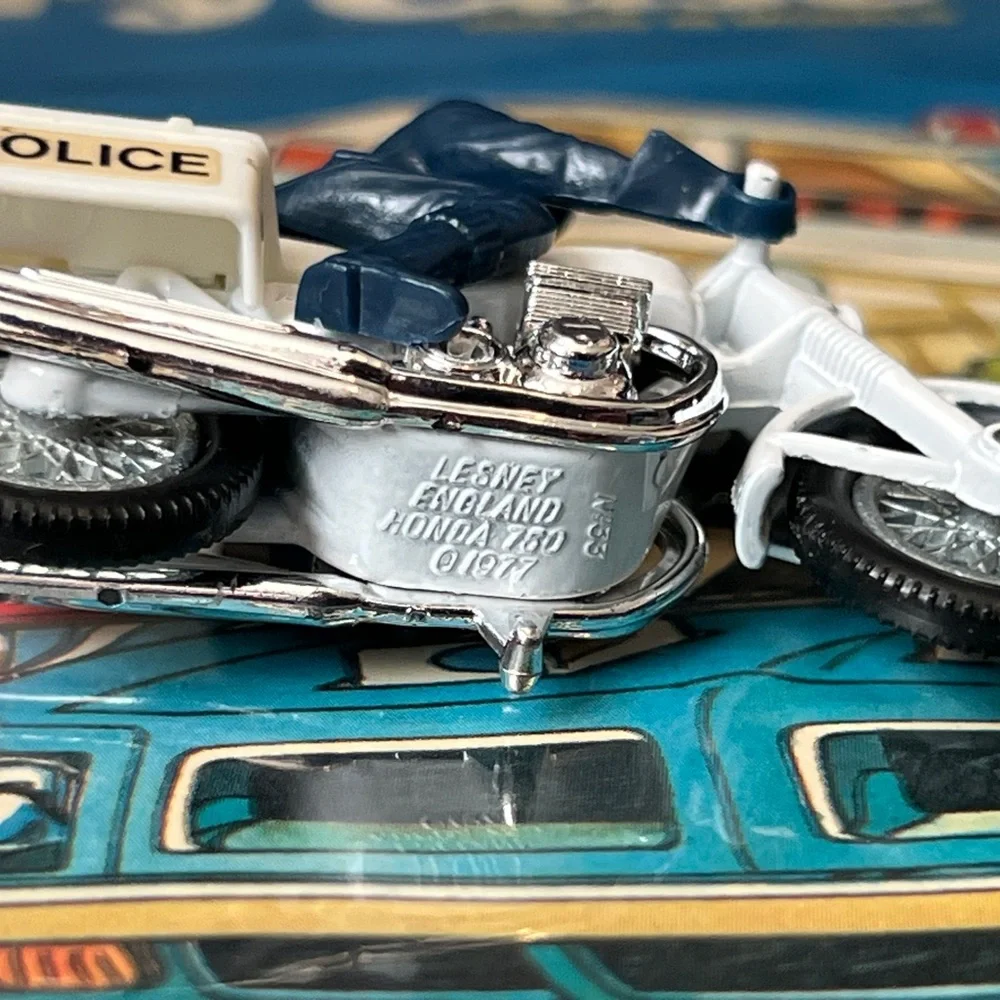 Vintage Matchbox Superfast 1977 Police Motorcycle Honda 750 w Rider Lesney